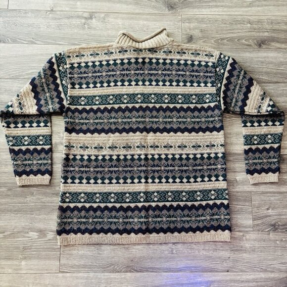Vintage Ilanco Fair Isle Sweater Womens Small Purple Green Knit Pullover Jumper - Picture 16 of 16